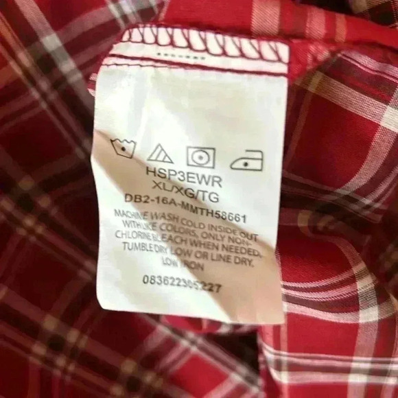 Wrangler Short Sleeve Button Down Plaid Shirt XL Men's Big & Tall Outdoor Work - Picture 6 of 8